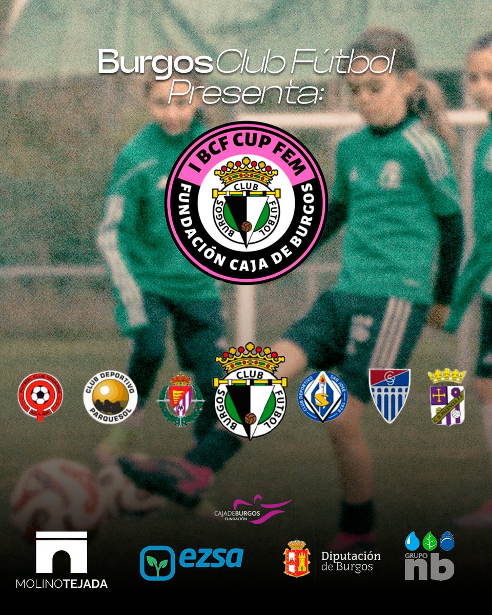 BCF Femenino (@bcffemenino) on Twitter photo ¡Estos serán los equipos participantes de la I BCF Cup Femenina Fundación Caja de Burgos, que tendrá lugar este sábado! 🤩
<a href="/MulierFCN/">Mulier FCN 🏳️🌈</a>, <a href="/CDParquesolFem/">CD Parquesol Femenino</a>, <a href="/RVfemenino/">Real Valladolid Femenino</a>, <a href="/cdsanjosesoria/">C.D. San José</a>, <a href="/Segoviana_Base/">GS_cantera</a> y <a href="/palenciafutfem/">C.D. Palencia Fútbol Femenino</a>
¡Muchas gracias!🤍🖤
#TodaMiVida ¡Estos serán los equipos participantes de la I BCF Cup Femenina Fundación Caja de Burgos, que tendrá lugar este sábado! 🤩
<a href="/MulierFCN/">Mulier FCN 🏳️🌈</a>, <a href="/CDParquesolFem/">CD Parquesol Femenino</a>, <a href="/RVfemenino/">Real Valladolid Femenino</a>, <a href="/cdsanjosesoria/">C.D. San José</a>, <a href="/Segoviana_Base/">GS_cantera</a> y <a href="/palenciafutfem/">C.D. Palencia Fútbol Femenino</a>
¡Muchas gracias!🤍🖤
#TodaMiVida