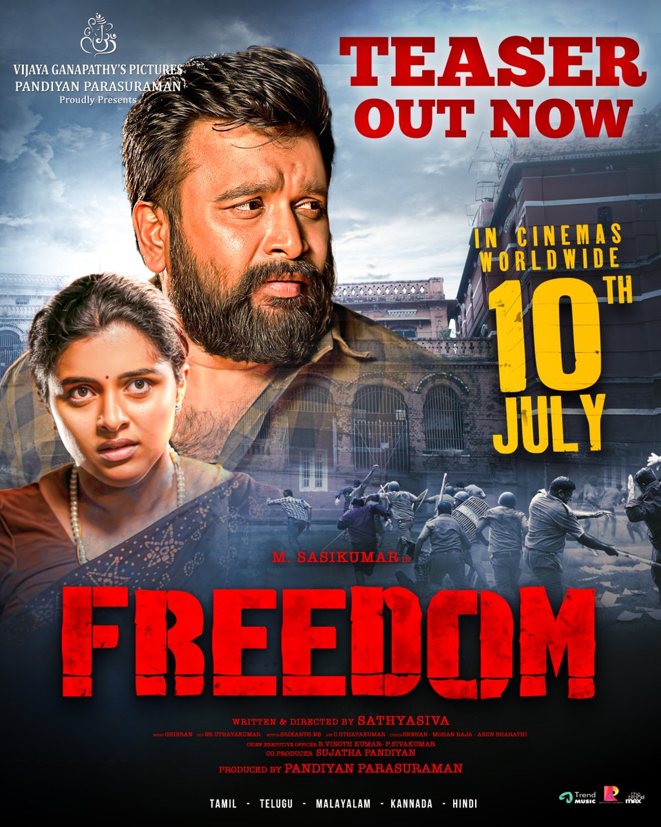 Ghibran Vaibodha (@ghibranvaibodha) on Twitter photo Teaser of <a href="/SasikumarDir/">M.Sasikumar</a>’s #Freedom is here, Witness the Hard Hitting Action saga in theatres from July 10th !!
Tamil 🔗 youtu.be/NlyhXwxoO6o?si…
Telugu 🔗 youtu.be/hxjZ0k8zZIM?si…
#FreedomFromJuly10
Directed by <a href="/Sathyasivadir/">Sathyasiva</a>
Produced by <a href="/vijayganapathys/">Vijaya Ganapathy's Pictures</a> <a href="/PandiyanParasu/">Pandiyan Parasuraman</a>
Music Teaser of <a href="/SasikumarDir/">M.Sasikumar</a>’s #Freedom is here, Witness the Hard Hitting Action saga in theatres from July 10th !!
Tamil 🔗 youtu.be/NlyhXwxoO6o?si…
Telugu 🔗 youtu.be/hxjZ0k8zZIM?si…
#FreedomFromJuly10
Directed by <a href="/Sathyasivadir/">Sathyasiva</a>
Produced by <a href="/vijayganapathys/">Vijaya Ganapathy's Pictures</a> <a href="/PandiyanParasu/">Pandiyan Parasuraman</a>
Music