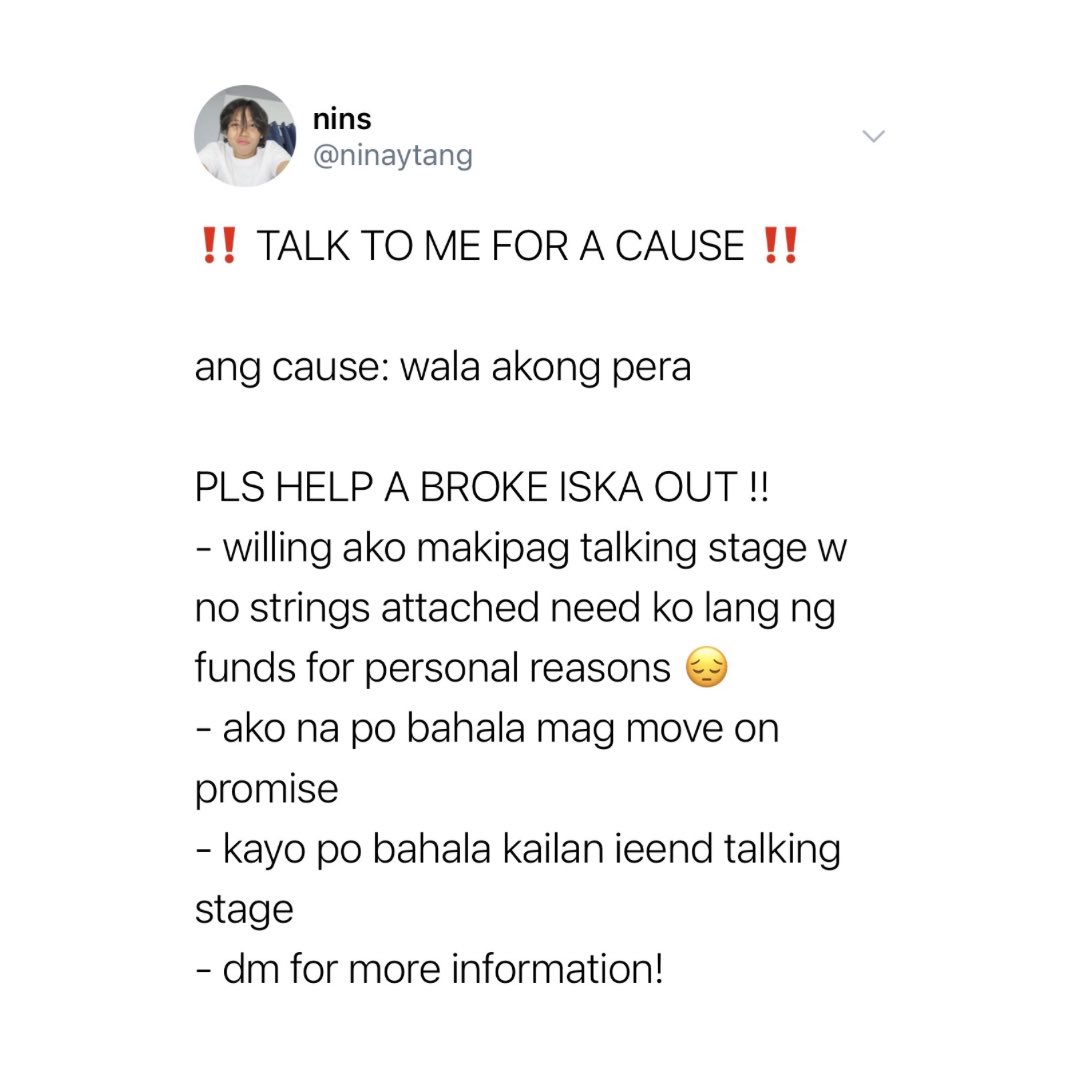 ytangclair's tweet photo. a ytangel oneshot
⋆˙⟡ — talking stage services ?!

angel is your typical la sallian playgirl—no strings attached, fun fun lang. niña is an iska that needs money, so what better way to solve that than entertaining people in exchange for money? https://t.co/yElAOimvdQ