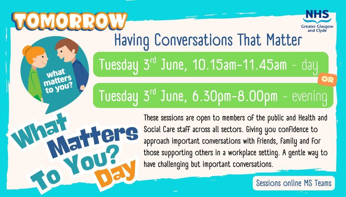 NHSGGC - Planning Your Care (@nhsggc_fcp) on Twitter photo In celebration of #WMTY Day, one of our favourite sessions <a href="/nhsggc/">NHS Greater Glasgow and Clyde</a>.
You said... "The techniques used were excellent and again could be used both professionally and personally. Using this frame work is so simple yet very effective".
Curious? Join us 👉 nhsggc.scot/your-health/pl… In celebration of #WMTY Day, one of our favourite sessions <a href="/nhsggc/">NHS Greater Glasgow and Clyde</a>.
You said... "The techniques used were excellent and again could be used both professionally and personally. Using this frame work is so simple yet very effective".
Curious? Join us 👉 nhsggc.scot/your-health/pl…
