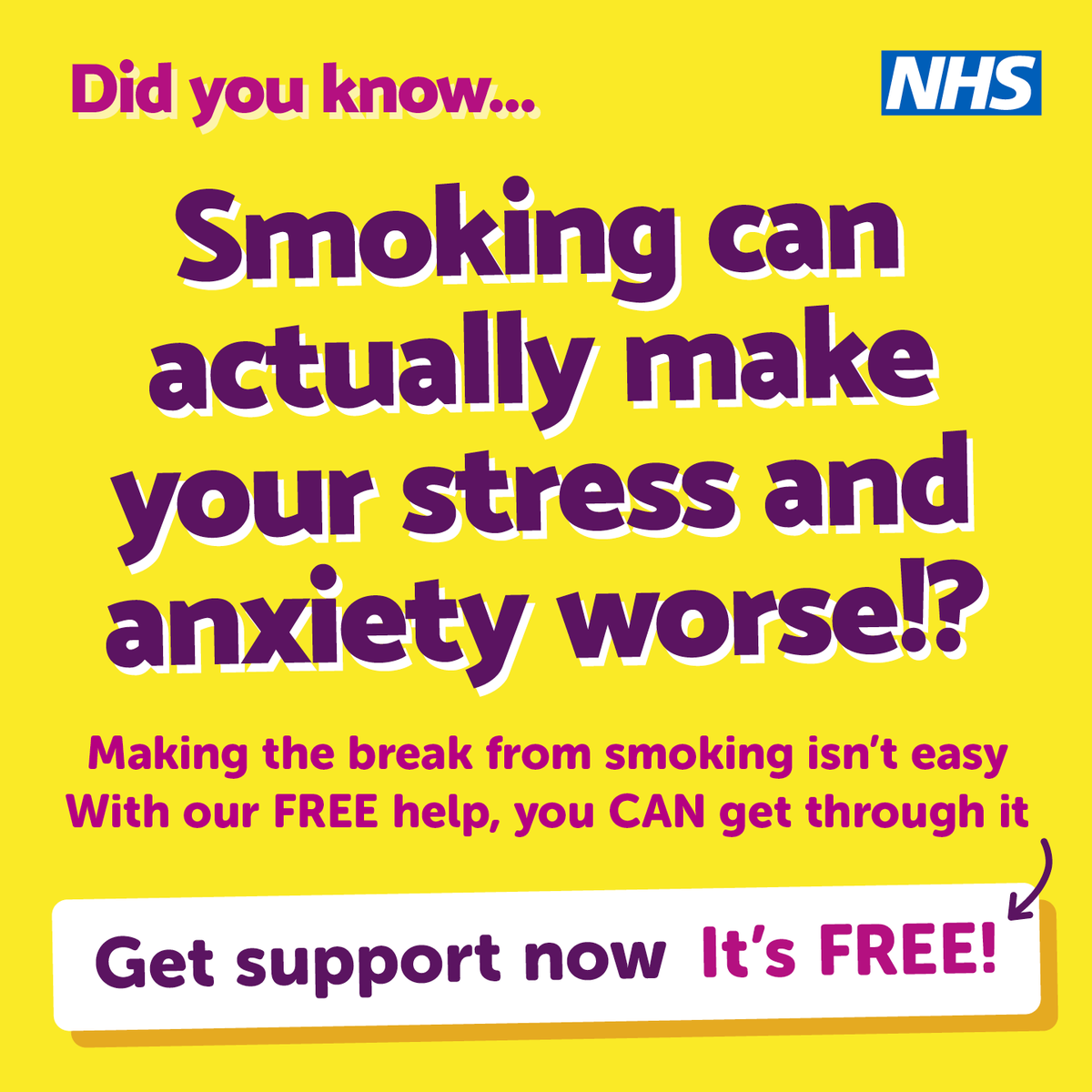 Do you smoke to relieve stress?

With the right support, you can quit for good. You will be happier, healthier and richer!

💻 Take the first step now can-campaigns.co.uk/smoking-cessat… 

#stopsmokinglondon