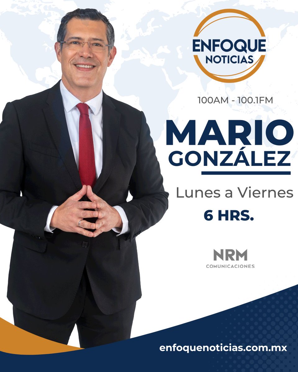 Enfoque Noticias (@enfoquenoticias) on Twitter photo ¡Buenos días, muy buenos días! | Comienza Enfoque Noticias con <a href="/MarioCNN/">Mario Gonzalez</a>
📻Escúchanos en el 100.1 FM y 1000 AM
💻en enfoquenoticias.com.mx
📲y a través de la app disponible para:
🔹iOS apple.co/3CQt3PF
🔹Android bit.ly/3HczyPF
🔹Alexa amzn.to/3YOBC6E ¡Buenos días, muy buenos días! | Comienza Enfoque Noticias con <a href="/MarioCNN/">Mario Gonzalez</a>
📻Escúchanos en el 100.1 FM y 1000 AM
💻en enfoquenoticias.com.mx
📲y a través de la app disponible para:
🔹iOS apple.co/3CQt3PF
🔹Android bit.ly/3HczyPF
🔹Alexa amzn.to/3YOBC6E
