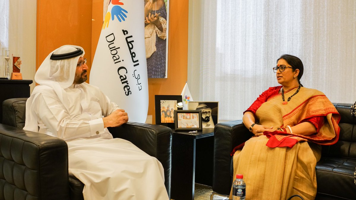 Dr. Tariq Al Gurg, CEO and Vice-Chairman of Dubai Cares, met with Ms. Smriti Irani, Former Cabinet Minister of Women and Child Development in India (2014–2024), alongside AVPN leadership including CEO Naina Subberwal Batra, Deputy CEO Patsian Low, and Regional Director for West