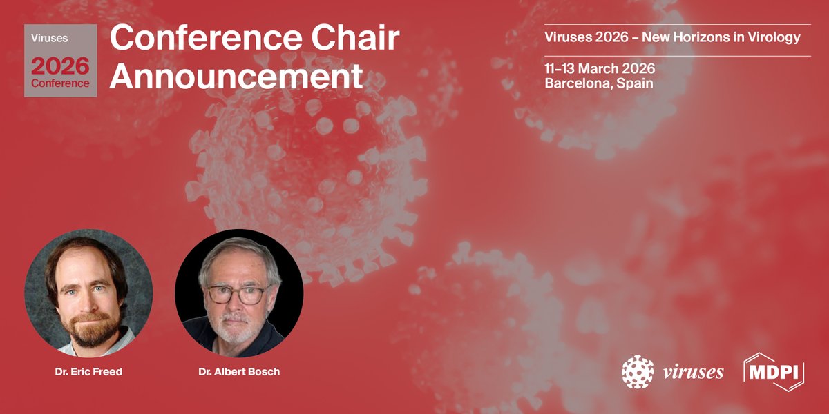 Leading the way at #Viruses2026:
🔹 Dr. Eric Freed  from National Cancer Institute
🔹 Dr. Albert Bosch from University of Barcelona
📢 Submit your abstract by 12 Oct 2025
🔗 bit.ly/4kF3HYE
#Virology #VirusResearch