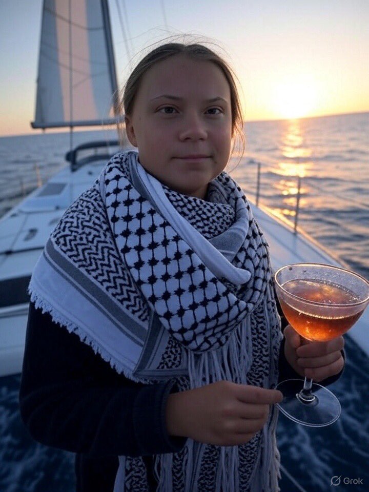 Greta continúa su viaje hacia Gaza con el objetivo de "romper el asedio" en la Franja.

Veremos si llega a destino ésta patética amante de terroristas ...