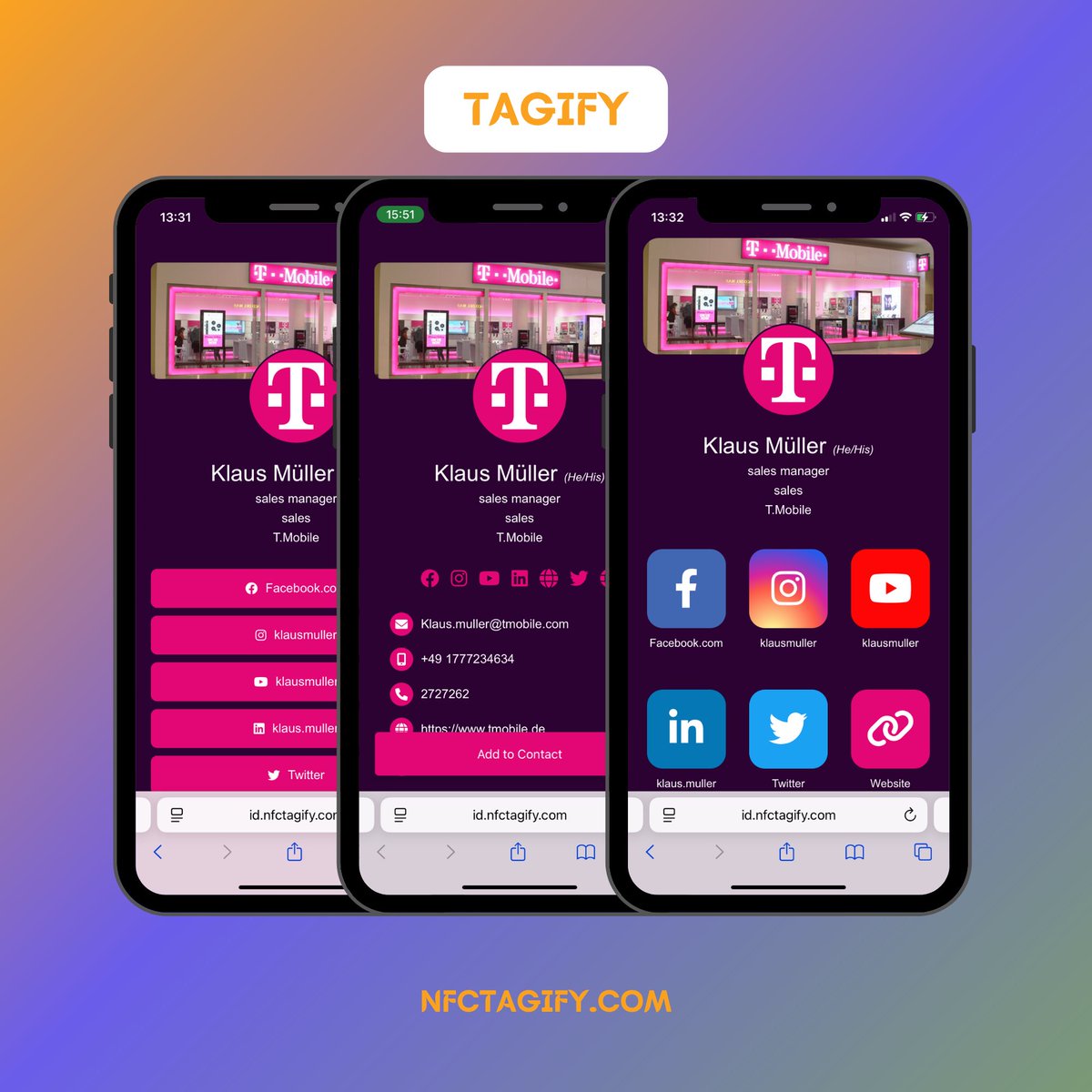 NFCTagify's tweet image. With Tagify, you decide: tap to show your profile, send a link, or save contact instantly.

🔗 Read more: nfctagify.com/blogs/news/des…

#Tagify #SmartProfile