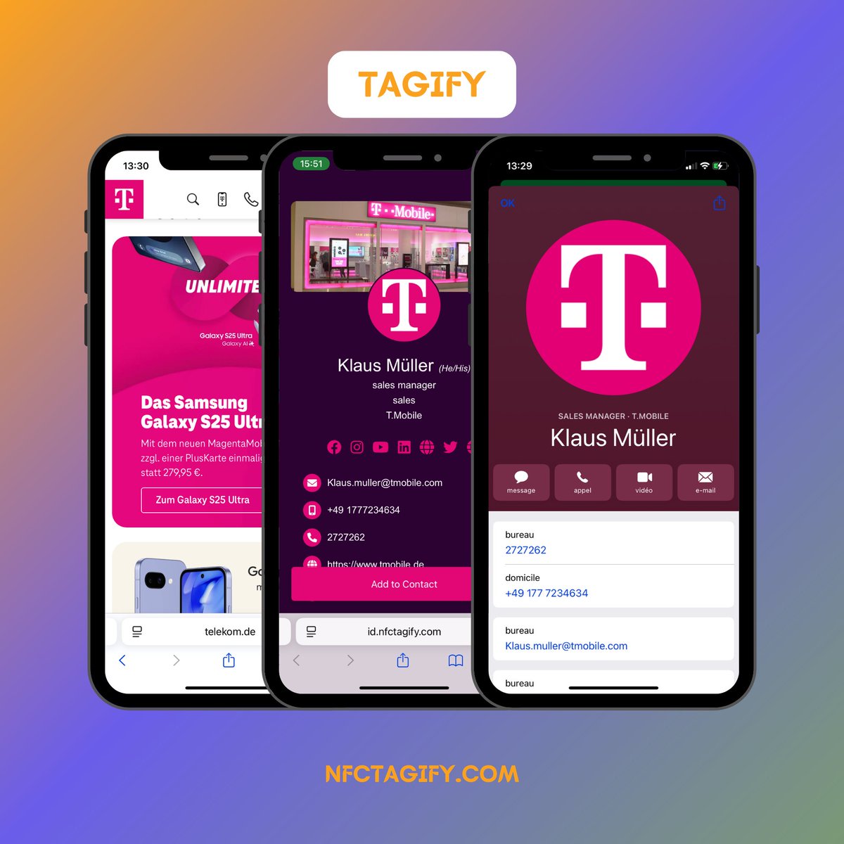 NFCTagify's tweet image. With Tagify, you decide: tap to show your profile, send a link, or save contact instantly.

🔗 Read more: nfctagify.com/blogs/news/des…

#Tagify #SmartProfile