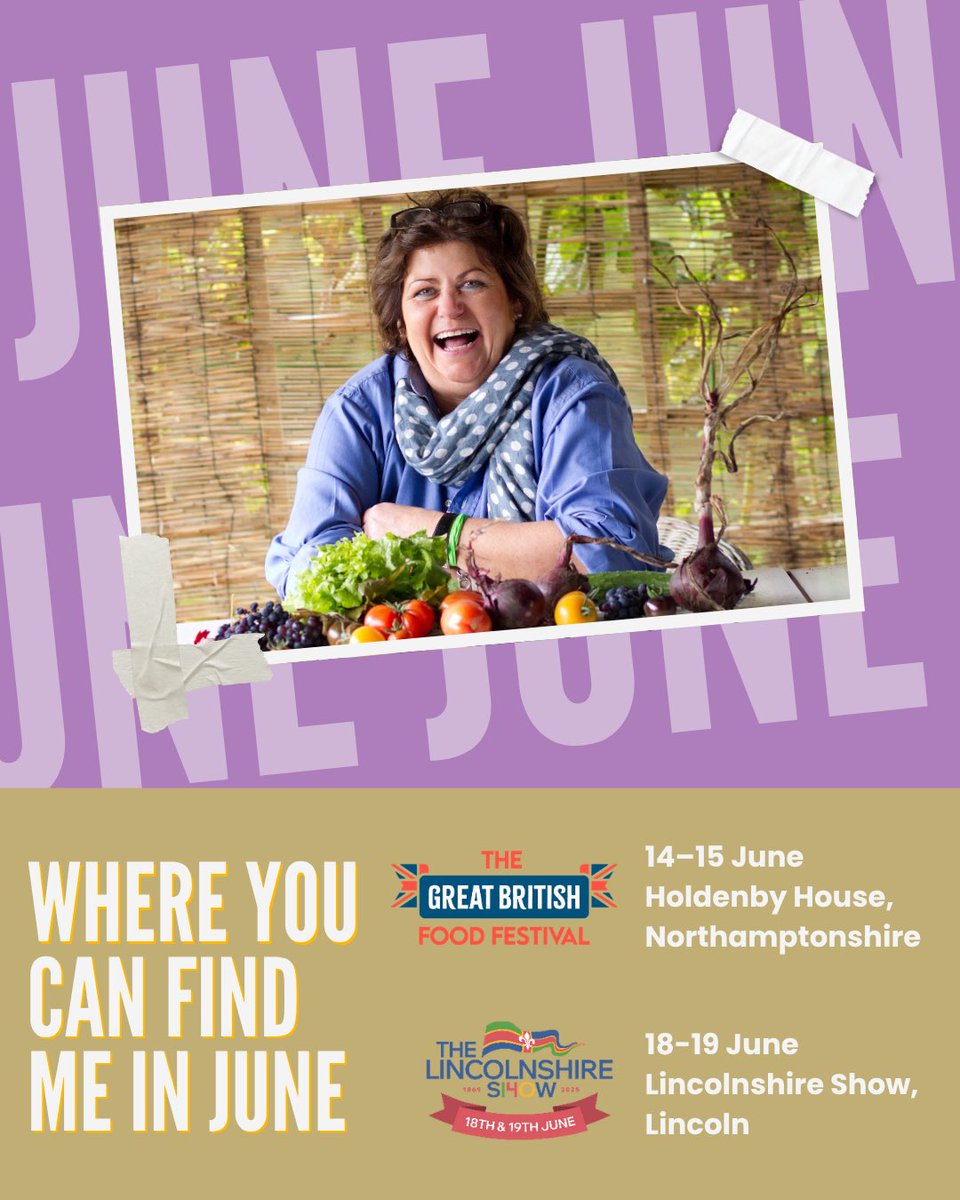 Wow, I can't believe it's June already! But it does mean I will be out and about doing more shows.

I will be at Holdenby House for my second @gbfoodfestival of the year, and then I can't wait to be at the 140th Lincolnshire Show on the 18/19th. 

Make sure you come and say hi!