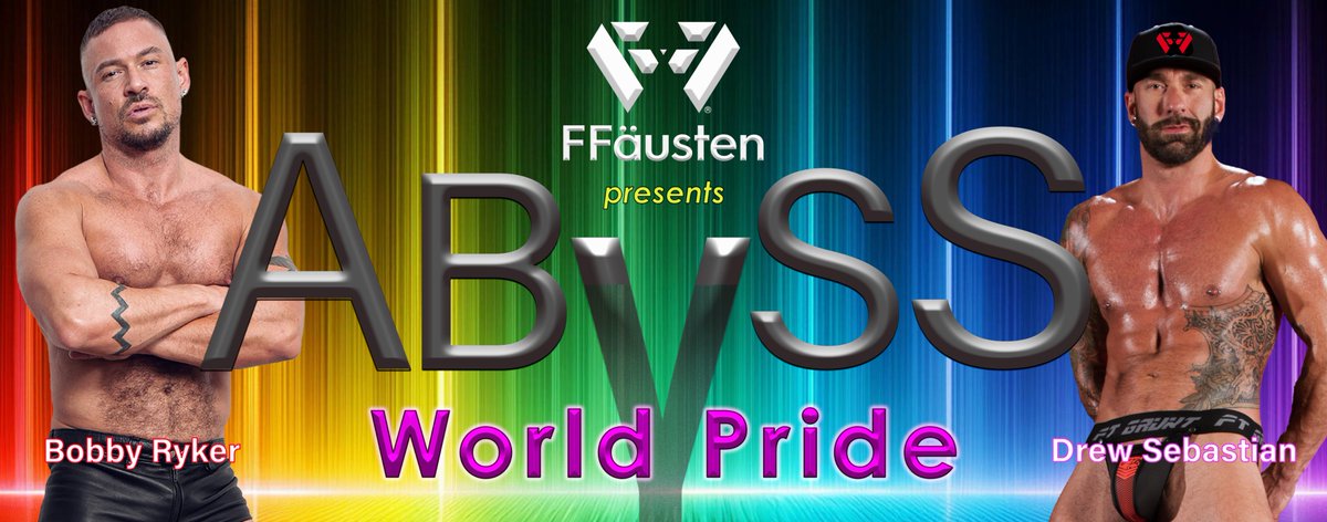 ffausten20's tweet photo. ABYSS: World Pride is finally here!
This Thursday and Friday, two nights of unforgettable FFun!
Meet our sexy special guests @DrewSebastianX and @BobbyRyker 
Tickets still available at: https://t.co/4dkISXkDYA https://t.co/wr9ztbj5Cc