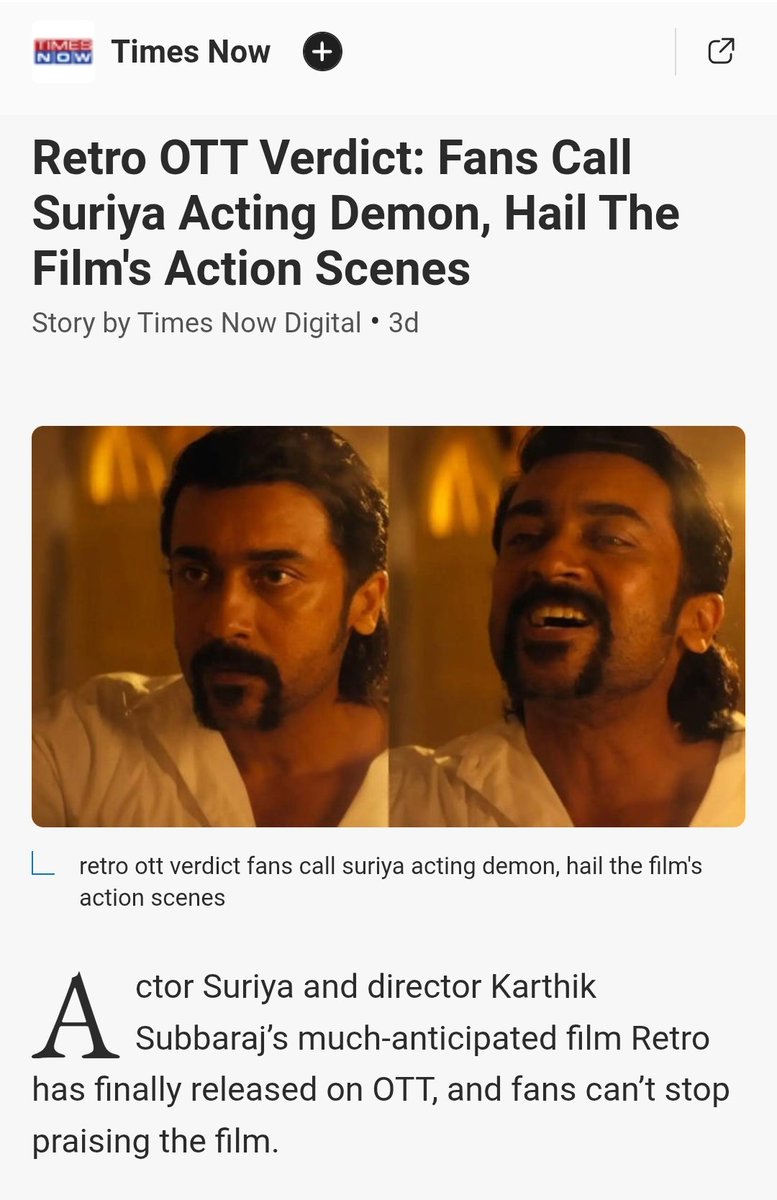 Hari™ (@hari_socialist) on Twitter photo • #Retro 🔥 Post It's OTT Release On <a href="/NetflixIndia/">Netflix India</a> , It's Garnering Unanimous Positive Reviews From Every Nook n Corner Of The World.
#RetroOnNetflix ❤️🔥Is Now The Audience Top Pick Among Digital Streaming Released Films.
<a href="/Suriya_offl/">Suriya Sivakumar</a> <a href="/karthiksubbaraj/">karthik subbaraj</a> <a href="/Music_Santhosh/">Santhosh Narayanan</a> • #Retro 🔥 Post It's OTT Release On <a href="/NetflixIndia/">Netflix India</a> , It's Garnering Unanimous Positive Reviews From Every Nook n Corner Of The World.
#RetroOnNetflix ❤️🔥Is Now The Audience Top Pick Among Digital Streaming Released Films.
<a href="/Suriya_offl/">Suriya Sivakumar</a> <a href="/karthiksubbaraj/">karthik subbaraj</a> <a href="/Music_Santhosh/">Santhosh Narayanan</a>