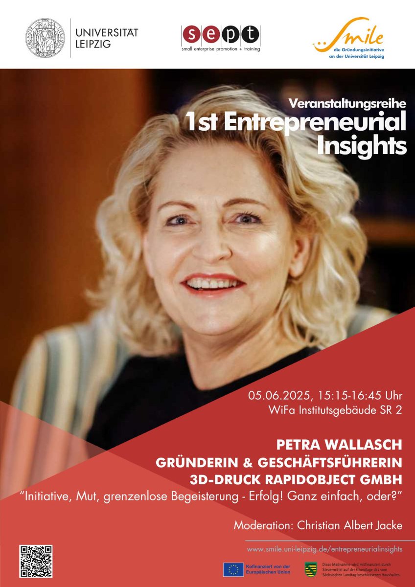 Einladung zum Praxistalk „Entrepreneurial Insights“ am 5. Juni mit Petra Wallasch  smile.uni-leipzig.de/2025/05/einlad…