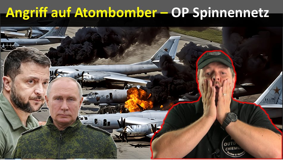 Angriff auf Atombomber Russlands - Ukraine Operation Spinnennetz 
youtu.be/u6nijdZ3qzI
Ändert das nun alles? Ging die Ukraine hier zu weit? Mit kleinen Drohnen gegen Atombomber in einer Art und Weise, wie es die noch nie gab.