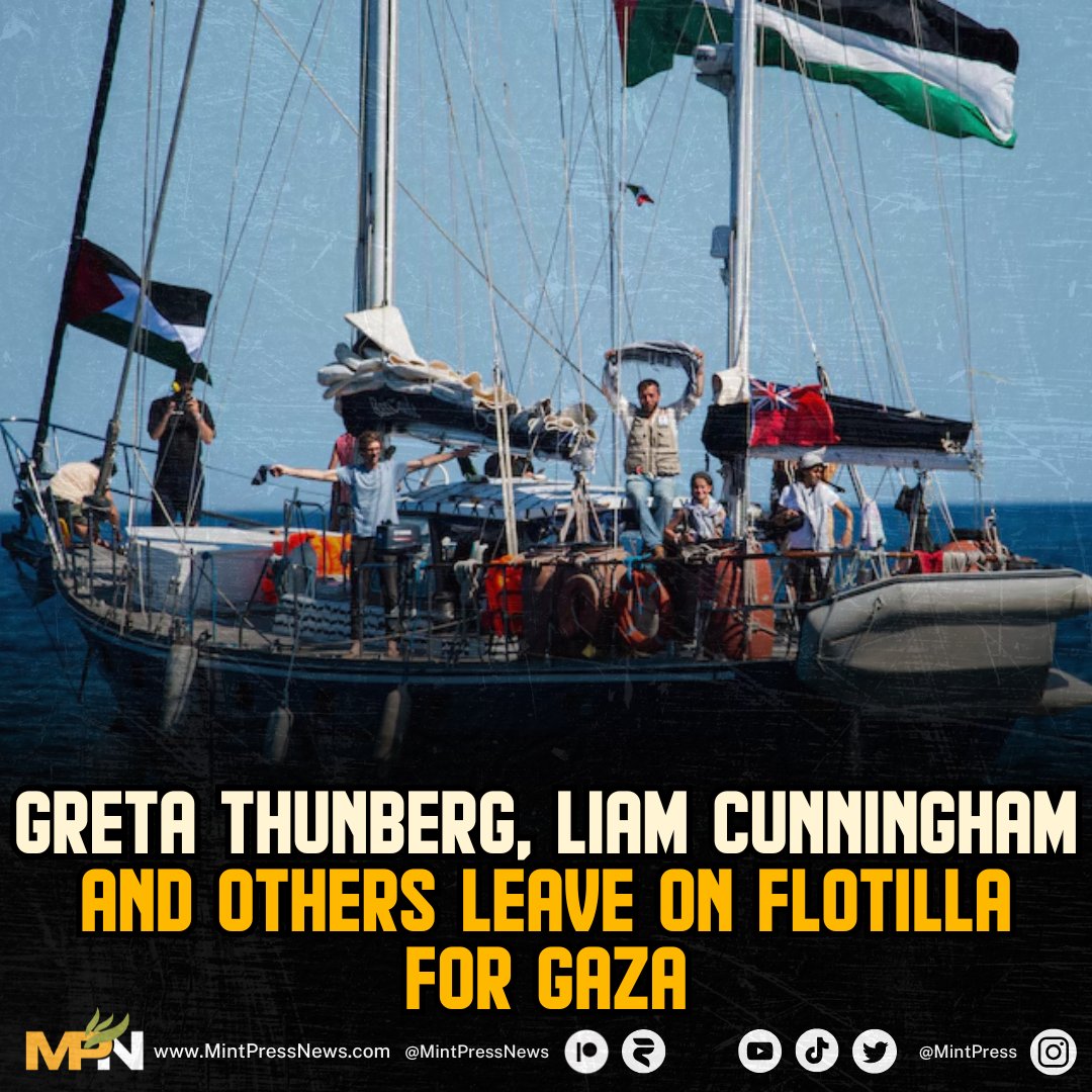 Greta Thunberg, Liam Cunningham and others leave on flotilla for Gaza

The vessel Madleen, operated by the Freedom Flotilla Coalition, has set sail to break the Israeli siege on Gaza. Onboard are around a dozen activists, including notable figures such as Greta Thunberg, actor