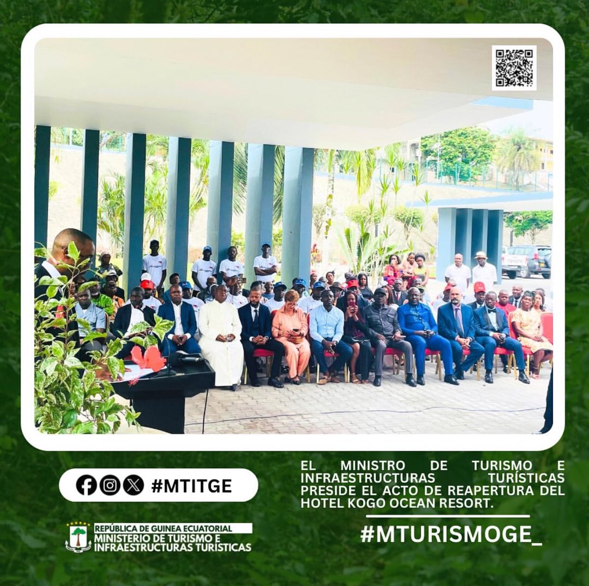 MTurismoGE_'s tweet photo. EL MINISTRO DE TURISMO E INFRAESTRUCTURAS TURÍSTICAS PRESIDE EL ACTO DE REAPERTURA DEL HOTEL KOGO OCEAN RESORT.
https://t.co/TnvZp1g1jY
#mtit #mtutismo #mturismoge_ #kogo #hotelresorts #hotelresortskogo #litoral #guineaecuatorial❤️🇬🇶 #guineaecuatorial https://t.co/NNh7OK5Dza