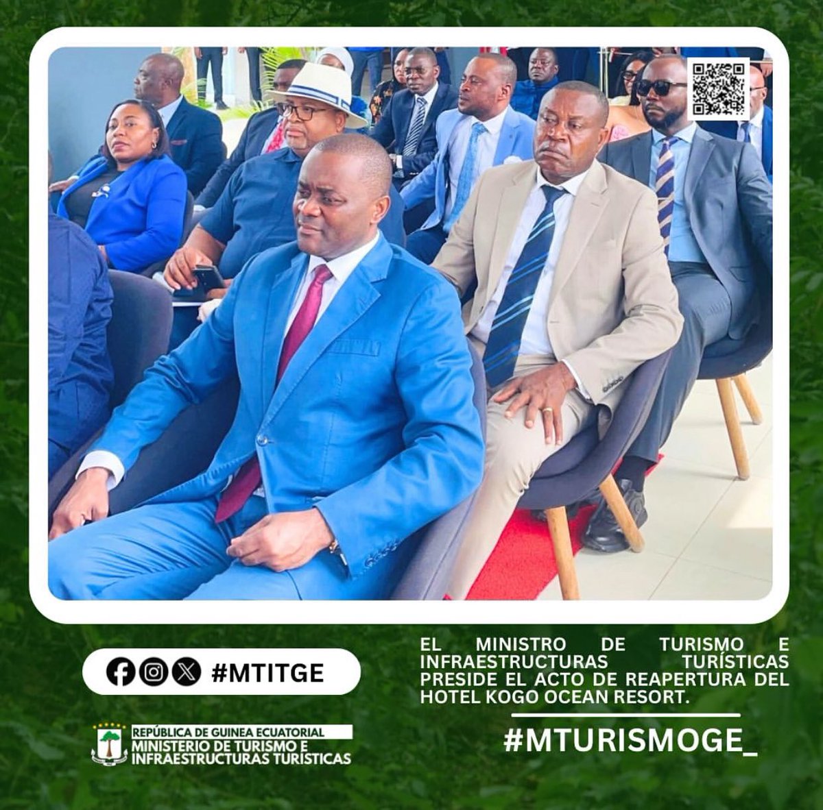 MTurismoGE_'s tweet photo. EL MINISTRO DE TURISMO E INFRAESTRUCTURAS TURÍSTICAS PRESIDE EL ACTO DE REAPERTURA DEL HOTEL KOGO OCEAN RESORT.
https://t.co/TnvZp1g1jY
#mtit #mtutismo #mturismoge_ #kogo #hotelresorts #hotelresortskogo #litoral #guineaecuatorial❤️🇬🇶 #guineaecuatorial https://t.co/NNh7OK5Dza