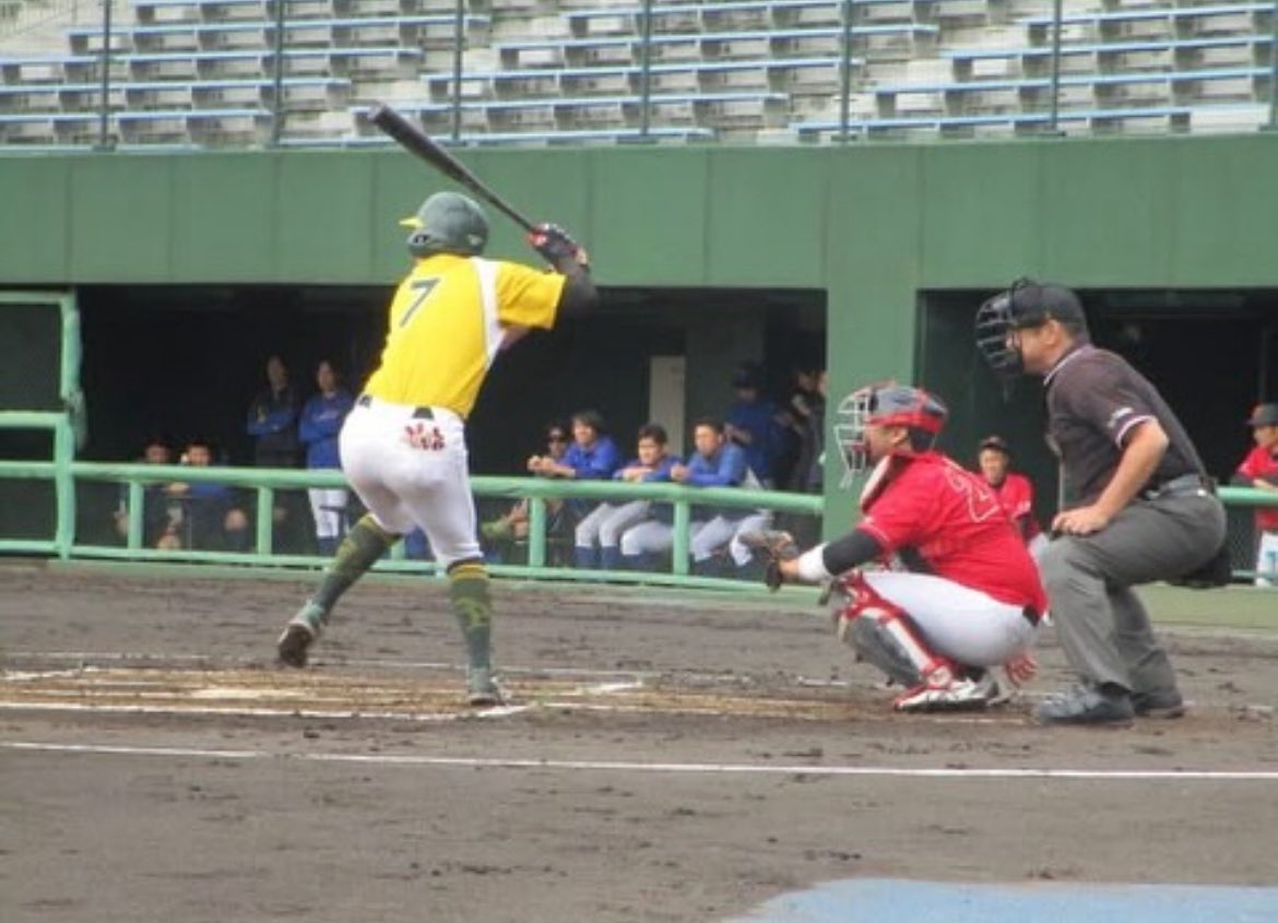 GC_athle1989's tweet photo. 天皇賜杯第80回全日本野球大会埼玉県予選
1回戦

川口信用金庫様 4-6 GCアスレ

[バッテリー]
真崎(6回途中4失点)、山川(3回0失点)
-宮内

[二塁打]
山川、豊島、山崎、金子

ついに迎えた天皇杯。山川が攻守に躍動し、打線も6点を取って初戦を見事に逆転勝利を収めました！ https://t.co/mxkuS1hrhv