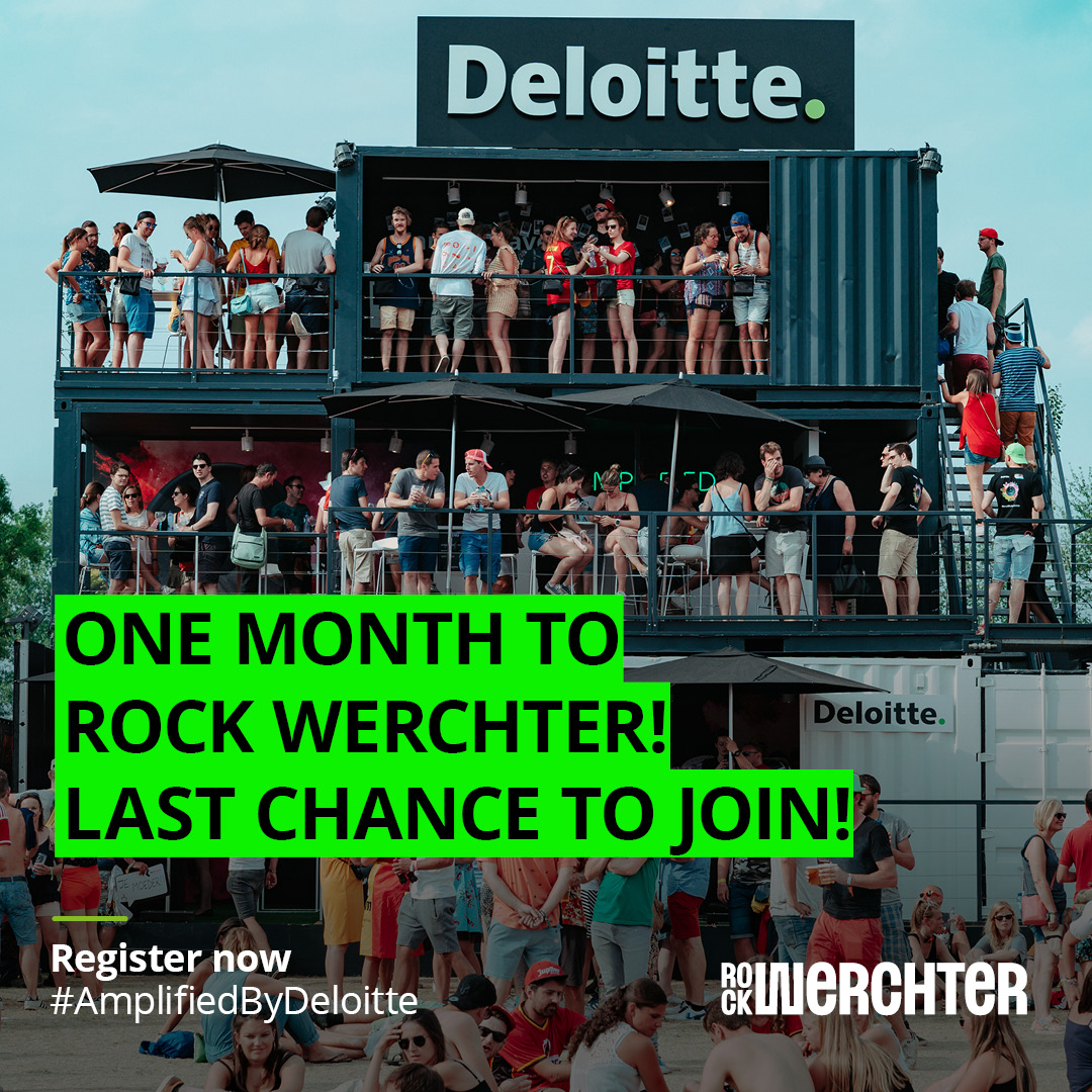 Only one month until #RockWerchter! Get ready for good vibes, great music, and unforgettable moments at our booth. ✨

Students, last chance to be part of this experience. 

Register Now ➡️delo.tt/6013N2191

---
#DeloitteBelgium #AmplifiedByDeloitte #RW25 #LifeAtDeloitte