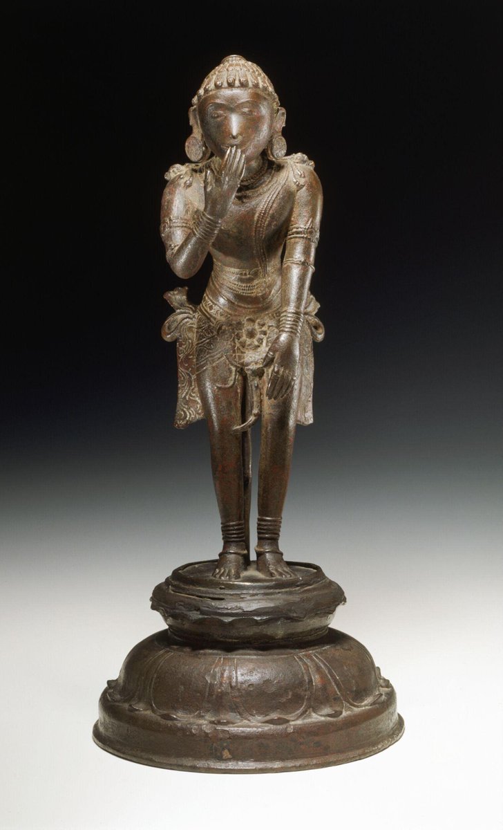Hanuman
Sculpture
Copper alloy
41 cm high
Late Chola period
Reportedly excavated at
Coimbatore, Tamil Nadu, India,
c. 12th century

"Formed part of the collection made by Lord Curzon of Kedleston, Derbyshire, during his term as Viceroy of India, 1899-1905...bequeathed by him to