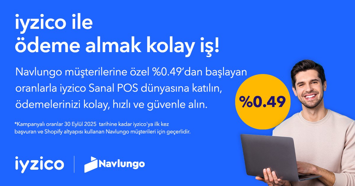 💳 Ödeme almak hiç bu kadar kolay olmamıştı!

Navlungo müşterilerine özel %0.49’dan başlayan avantajlı oranlarla <a href="/iyzico/">iyzico</a> Sanal POS ayrıcalıklarını kaçırmayın!

Detaylı bilgi için mail atabilirsiniz.
👉partnership@iyzico.com

#ihracat #kolayödeme #yurtdışıkargo