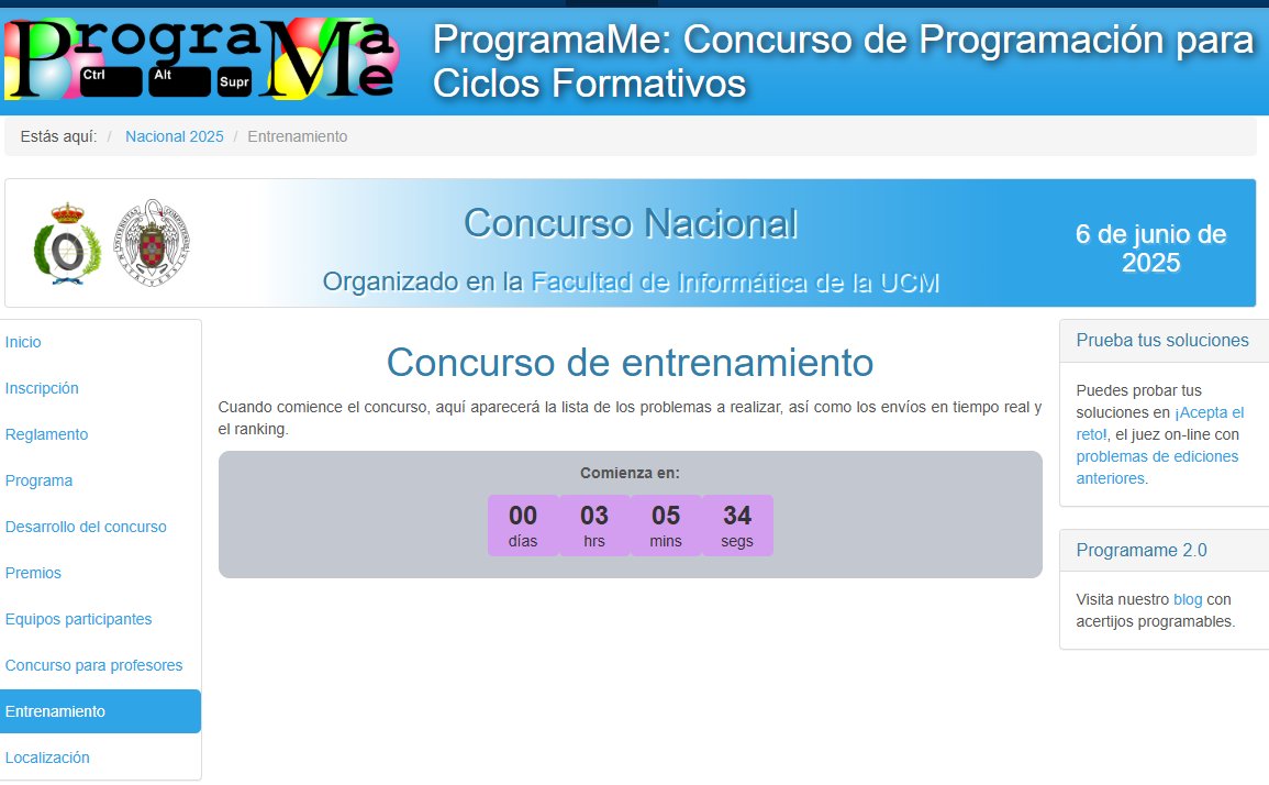 El próximo viernes es la final nacional de <a href="/programame/">programame</a> y este año hay un entrenamiento especial para el evento: programame.com/2025/nac/entre…
Muchas gracias a la organización por todo el trabajo que hacéis, mejorando cada año y apostando siempre por los alumnos.