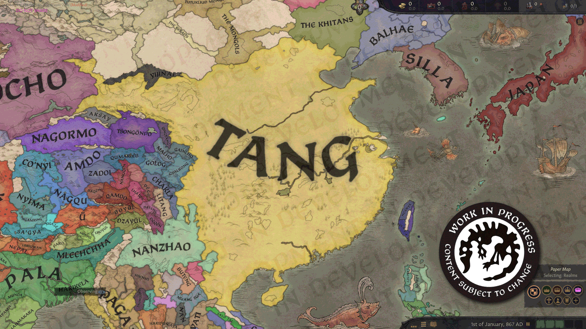 Join us tomorrow at 2PM CEST for the first detailed look at the work-in-progress map of China in our upcoming expansion, All Under Heaven!