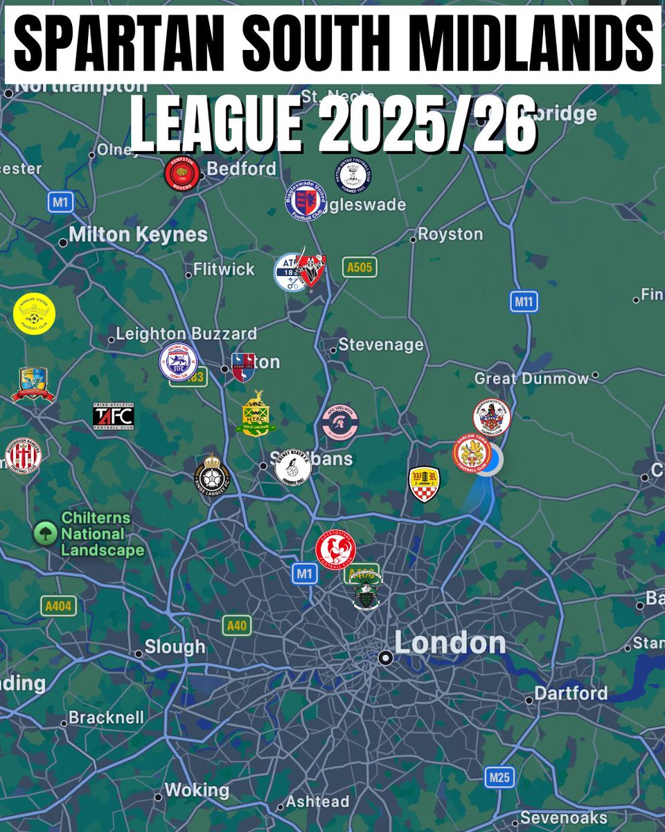 THE SPARTAN SOUTH MIDLANDS LEAGUE - On A Map 🗺️

#Hawks #HarlowAreMassive