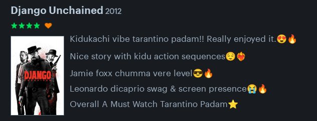 AnandhuMon1012's tweet image. #DjangoUnchained ⭐⭐⭐⭐/5