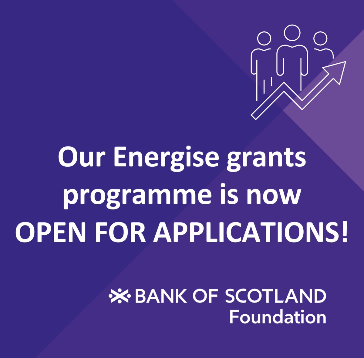 🌟Scottish charities supporting people in vulnerable circumstances - you could get up to £40k over 2 years through our Energise grants programme!

📅 Apply now! Application deadline 12 noon 11 June 2025. Full details &amp; eligibility criteria: tinyurl.com/bdzmvfy6
