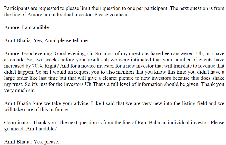 Mysticbaba360's tweet photo. Mr. Amit Bhatia got absolutely roasted in the H2 earnings call - grilled by investors..check out these questions & answers of H2 Mach Conferences & Events Limited
#machconferences #machconference #SME #amitbhatia https://t.co/qaY1znQ2dI