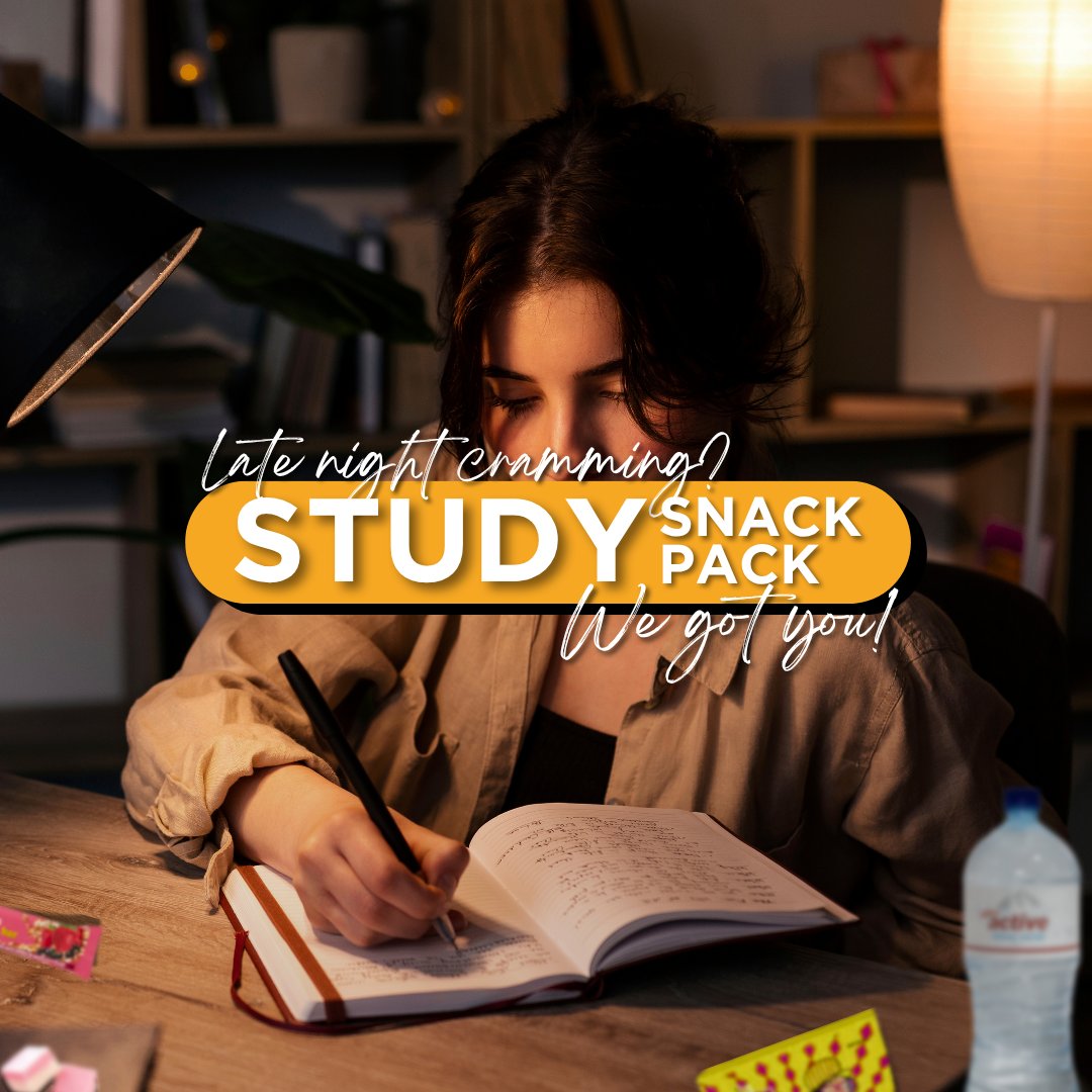 FoodandConnect's tweet photo. Exams around the corner? Deadline got you blinking at the screen at 2am? 👀 We’ve all been there.

Fuel up the smart way with Study Snack Packs for only R45 — packed with student essentials like:

A Jungle Oats Bar, Coconut Ice, Water, Rainbow Popcorn &amp; Nik Naks for that crunch! https://t.co/2xUwLrgXzE
