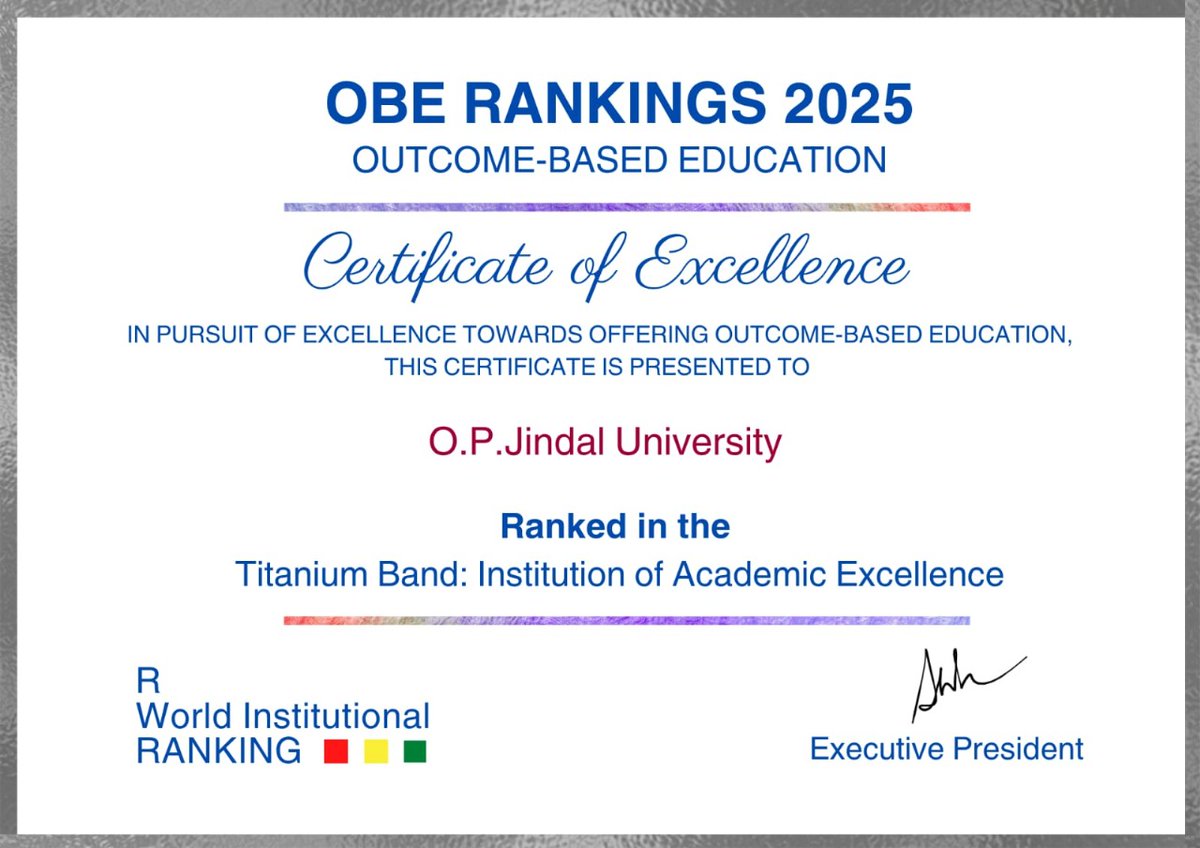 MiningOPJU's tweet image. We’re thrilled to be ranked in the Titanium Band of academic excellence by the OBE Rankings 2025! 🏆
This is a proud recognition of our commitment to Outcome-Based Education. 🌐📘
#OPJU #OBERankings2025 #AcademicExcellence #HigherEd #OutcomeBasedLearning