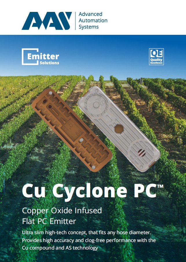 aasystemseu's tweet photo. Cu Cyclone PC ™
Copper Oxide Infused Flat PC Emitter

Designed for SDI installations

https://t.co/t7Y5MMlXfY

#WeKnowDrip #InnovatingIrrigation
#SDI #SubsurfaceDripIrrigation #DripIrrigation #emitters #PCemitters #copper #CopperCompound #drippers #dripline https://t.co/TVNVn6h5TO