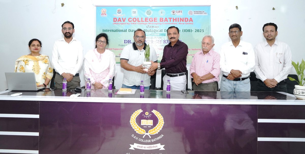 DAV College Bathinda Observes International Day for Biological Diversity with Extension Lecture on “Harmony with Nature and Sustainable Development

#punjabbiodiversityboard