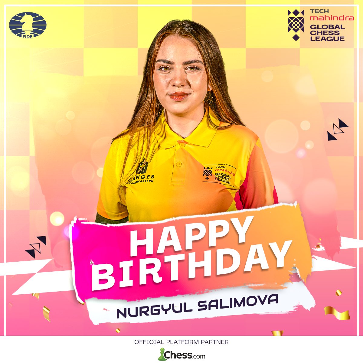 Tech Mahindra Global Chess League (@gcllive) on Twitter photo When in her element, she is a force to be reckoned with ๐
Happy Birthday to the ever-inspiring Nurgyul Salimova ๐
#TechMGCL #TheNextMove | <a href="/FIDE_chess/">International Chess Federation</a> When in her element, she is a force to be reckoned with ๐
Happy Birthday to the ever-inspiring Nurgyul Salimova ๐
#TechMGCL #TheNextMove | <a href="/FIDE_chess/">International Chess Federation</a>