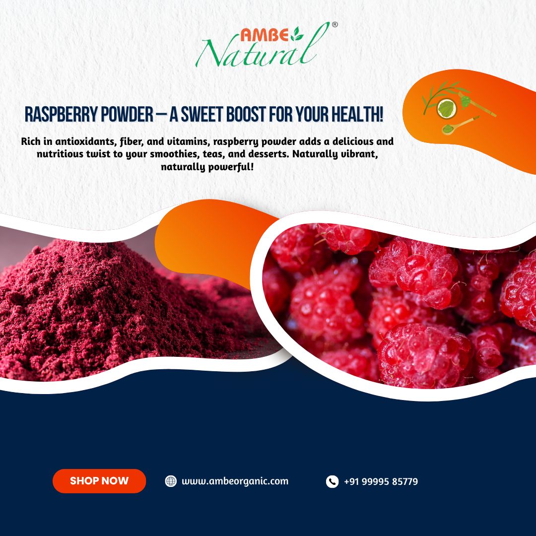 Ambenatural1's tweet image. 🍓 Raspberry Powder – Nature’s Sweet Superfood!
Packed with antioxidants, vitamins, and a burst of berry flavor, Raspberry Powder supports immunity, skin health, and overall vitality. 🌿✨

#RaspberryPowder #Superfood #NaturalWellness #Antioxidants #HealthyLiving #AmbeOrganic