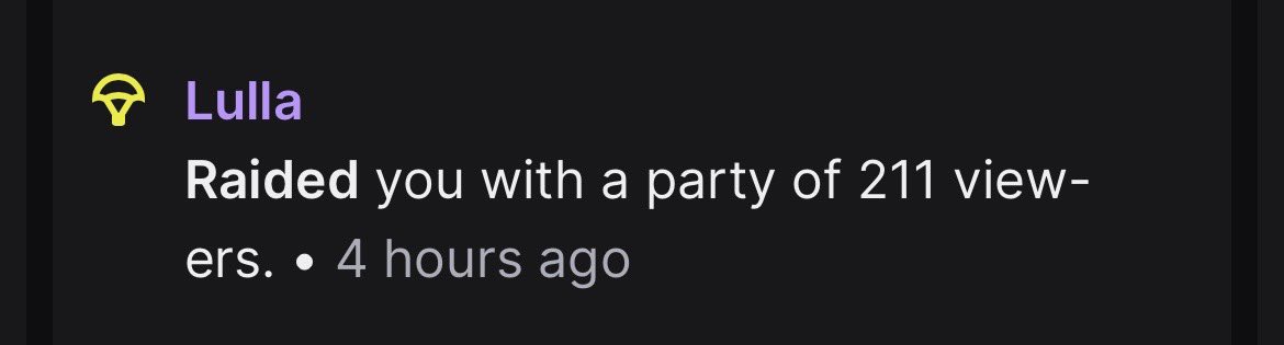 Lulla! Happy belated to you. I have to tell you, this birthday raid meant more to me than you know. You may not realize it but you, are a large reason of why I came back to Twitch in the first place. HBD and I hope everything with the closing goes well for you and <a href="/bbreadmanW/">bread</a> 🖤
