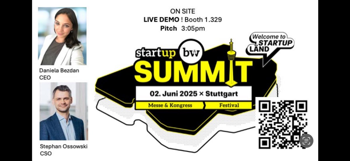 Daniela_Bezdan's tweet image. Big day for @dxOmics — our first booth at #StartupBWSummit in Stuttgart!
We deliver AI-powered genomic diagnostics: fast, reimbursed & in hospitals.
Live demo by CSO Stephan Ossowski at Booth 1.329
Pitch by CEO Daniela Bezdan at 15:05.
Let’s scale precision medicine.
🌐…