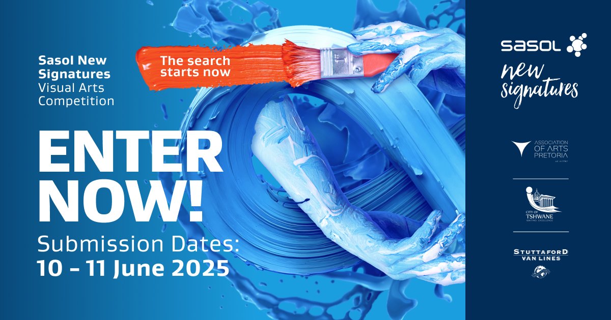ONE WEEK TO GO!

2025 SASOL NEW SIGNATURES
SUBMISSIONS: 10 -11 June 2025
Entry points &amp; info: sasolsignatures.co.za
Nandi Hilliard: 012 346 3100 / 083 288 5117 or artspta@mweb.co.za

Social Media hashtag: #SasolNewSignatures
Instagram: @sasolnewsignatures