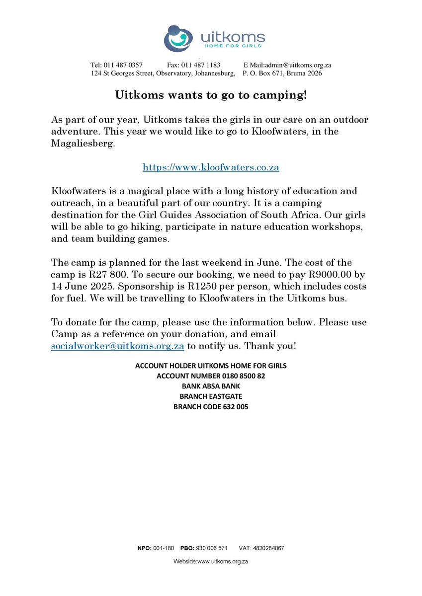 Uitkoms Home for Girls (@uitkomshome) on Twitter photo 