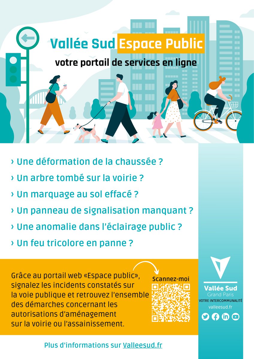 Pratique ! Sur votre portail en ligne de Vallée Sud Espace Public, gérez vos démarches en toute simplicité ! Accédez à tous vos services en un clic. Plus d'infos cutt.ly/6ekcEVr1