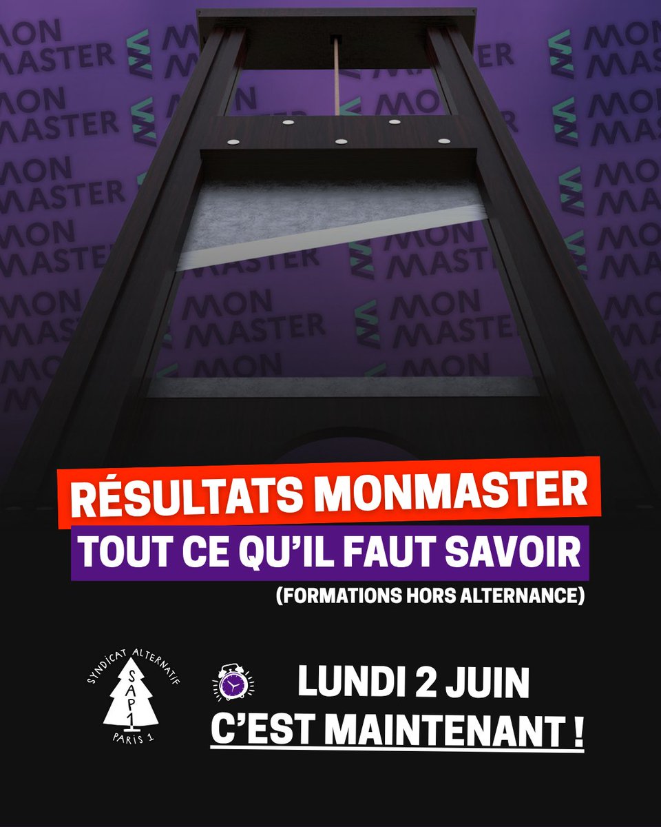 🔴 RÉSULTATS MONMASTER 

Aujourd'hui les résultats de la machine à sélection Monmaster sont tombés.
Le SAP1 t'explique revient sur comment appréhender les résultats et les recours possibles.