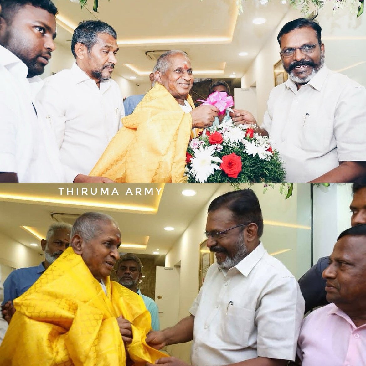 poomaa_Official's tweet photo. சூன்-02
இசைஞானி இளையராஜா அவர்களின் பிறந்தநாளை முன்னிட்டு தலைவர் எழுச்சித்தமிழர் அவர்கள் நேரில் சென்று வாழ்த்து தெரிவித்தார்.கட்சியின் மூத்த நிர்வாகிகள் உடனிருந்தனர்.
#thiruma_army https://t.co/uWDLKe4KnM