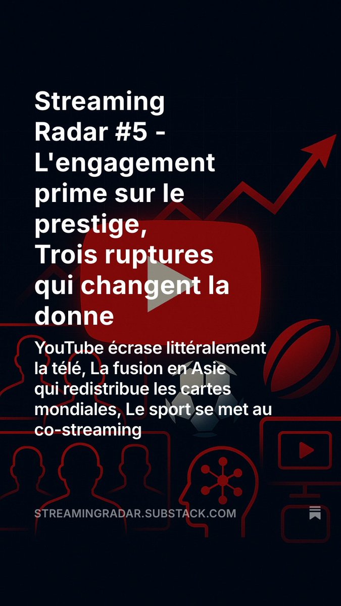 Streaming Radar #5 - L'engagement prime sur le prestige, Trois ruptures qui changent la donne open.substack.com/pub/streamingr…