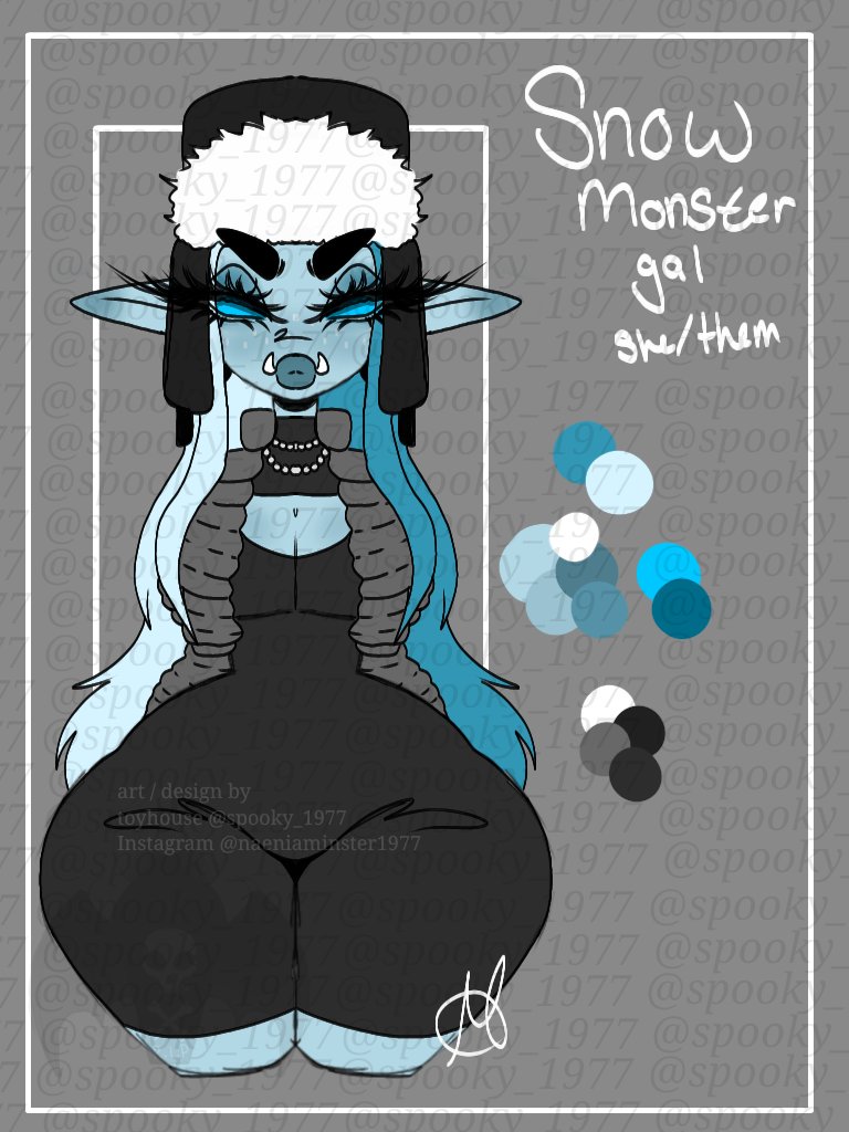 Here are some adopts I did today / night they are all on my toyhouse 

Gothic monster gal : open 
( I'm tent to her )

Fish monster gal : open 

Snow monster gal : open 

Art / design by me