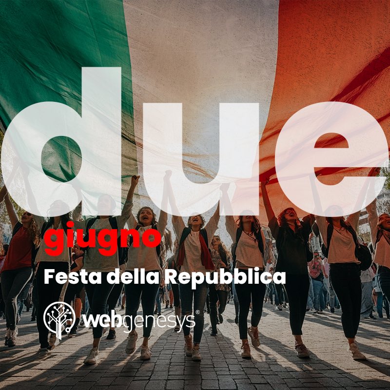 🇮🇹 #2giugno | #FestadellaRepubblica

In un’Italia sempre più digitale, noi di Webgenesys ci impegniamo ogni giorno per costruire soluzioni che migliorano la vita delle persone e rendono la Pubblica Amministrazione più accessibile, efficiente e inclusiva.

Viva l’Italia!