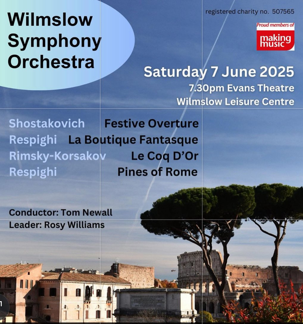 Coming up this week with Wilmslow Symphony Orchestra! 

Lots of notes - going to be a great concert! 

Saturday 7th June, 7.30pm 
Wilmslow Leisure Centre