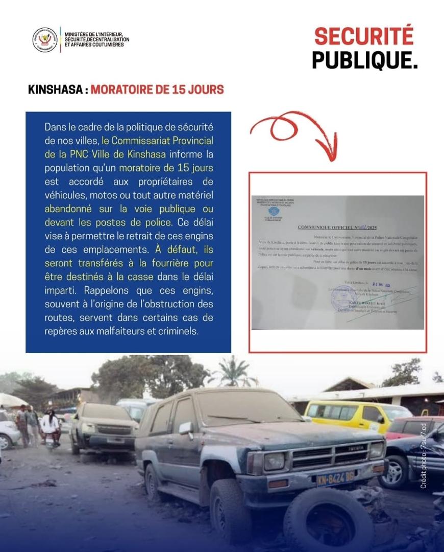 Nous exprimons notre entière satisfaction et notre soutien indéfectible à la décision prise par le Vice-Premier Ministre, Ministre de l’Intérieur, Sécurité, Décentralisation et Affaires coutumières, Son Excellence Jacquemain Shabani, relayée par le Commissaire provincial de la
