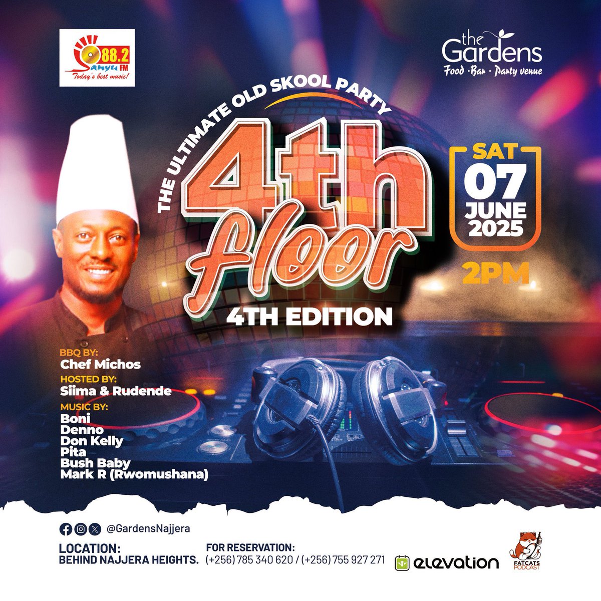 Mushrm (@mushroominc) on Twitter photo Get ready to rewind the clock at The Ultimate Old Skool Party: 4th Floor, 4th Edition this Saturday at <a href="/GardensNajjera/">The Gardens - Najjera</a> <a href="/kanyindo/">Siima Kyakuhaire</a> & <a href="/rudende/">Moses Rudende</a> are hosting the throwback vibes, with Chef Michos sizzling up the grill and <a href="/deejaybonni/">bonfase kifaru</a>, Denno, Don Kelly, <a href="/Dj_Pita/">Pita K</a>, & Mark R on the decks! Get ready to rewind the clock at The Ultimate Old Skool Party: 4th Floor, 4th Edition this Saturday at <a href="/GardensNajjera/">The Gardens - Najjera</a> <a href="/kanyindo/">Siima Kyakuhaire</a> & <a href="/rudende/">Moses Rudende</a> are hosting the throwback vibes, with Chef Michos sizzling up the grill and <a href="/deejaybonni/">bonfase kifaru</a>, Denno, Don Kelly, <a href="/Dj_Pita/">Pita K</a>, & Mark R on the decks!