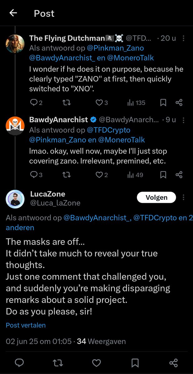 The Flying Dutchman🏴☠️☠️ (@tfdcrypto) on Twitter photo Instead of saying "oh thanks for pointing out I had the wrong ticker", <a href="/BawdyAnarchist_/">BawdyAnarchist</a> shows his true face and goes full attack mode. He's as toxic as the rest of the Monero community. <a href="/MoneroTalk/">MoneroTalk</a> <a href="/DouglasTuman/">Douglas Tuman</a> Instead of saying "oh thanks for pointing out I had the wrong ticker", <a href="/BawdyAnarchist_/">BawdyAnarchist</a> shows his true face and goes full attack mode. He's as toxic as the rest of the Monero community. <a href="/MoneroTalk/">MoneroTalk</a> <a href="/DouglasTuman/">Douglas Tuman</a>