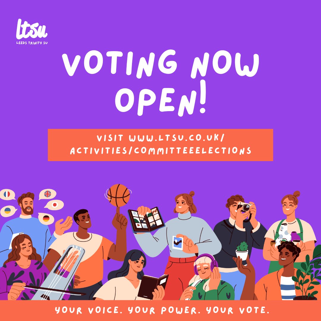 Leeds Trinity SU (@leedstrinitysu) on Twitter photo ๐ณ๏ธ Voting is NOW OPEN for our Committee By-Elections! ๐ณ๏ธ
Have your say in who leads your club or society next year โ every vote matters!
If youโve nominated yourself, donโt forget to vote tooโฆ your vote counts, so back yourself!
๐ Cast your vote now at ltsu.co.uk/activities/comโฆ ๐ณ๏ธ Voting is NOW OPEN for our Committee By-Elections! ๐ณ๏ธ
Have your say in who leads your club or society next year โ every vote matters!
If youโve nominated yourself, donโt forget to vote tooโฆ your vote counts, so back yourself!
๐ Cast your vote now at ltsu.co.uk/activities/comโฆ
